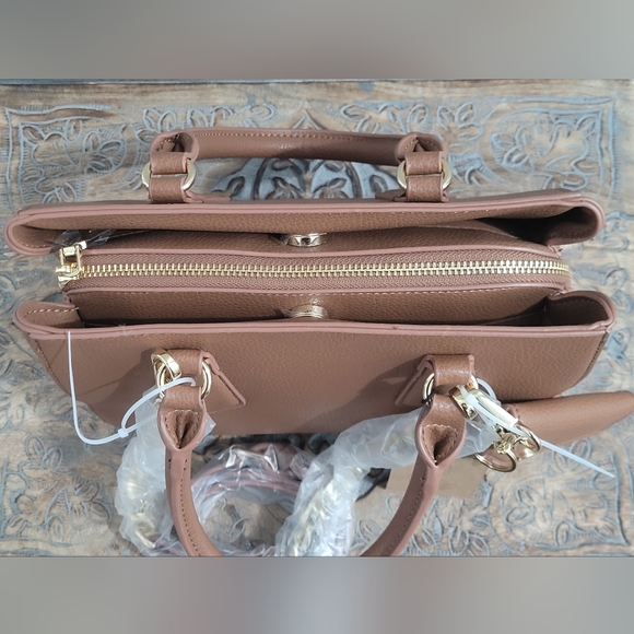 ⚡️Sale Steve Madden Gorgeous Brown Crossbody Satchel with Wallet Keychain - Picture 4 of 13